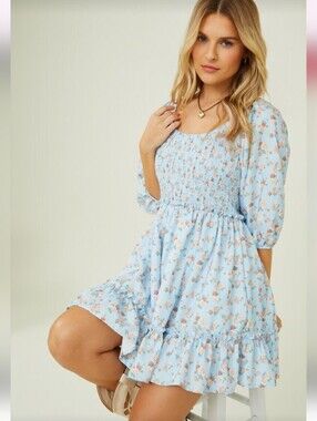 Altar'd State The Tori Smocked Floral Dress